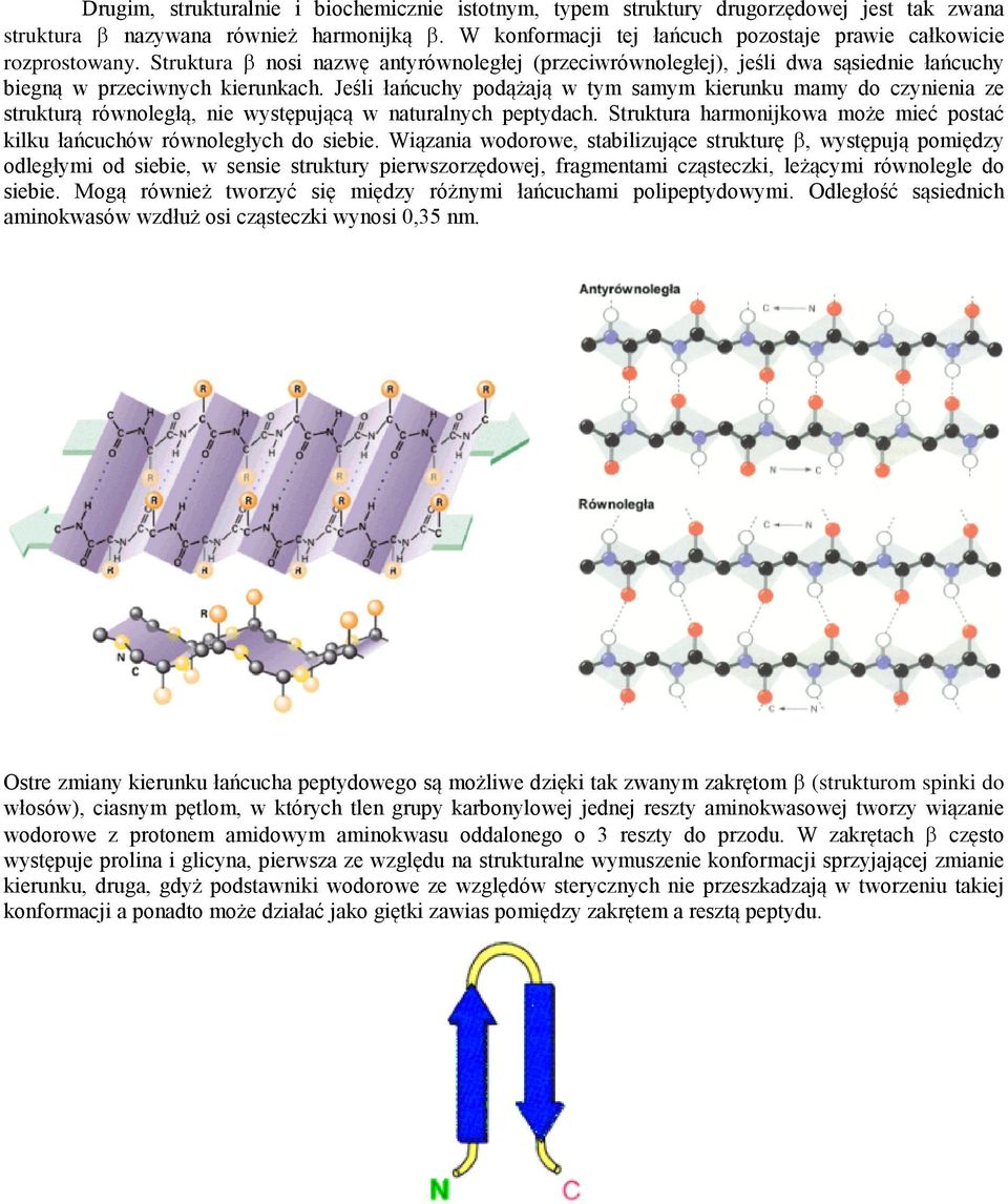 Jeśli łańcuchy podążają w tym samym kierunku mamy do czynienia ze strukturą równoległą, nie występującą w naturalnych peptydach.