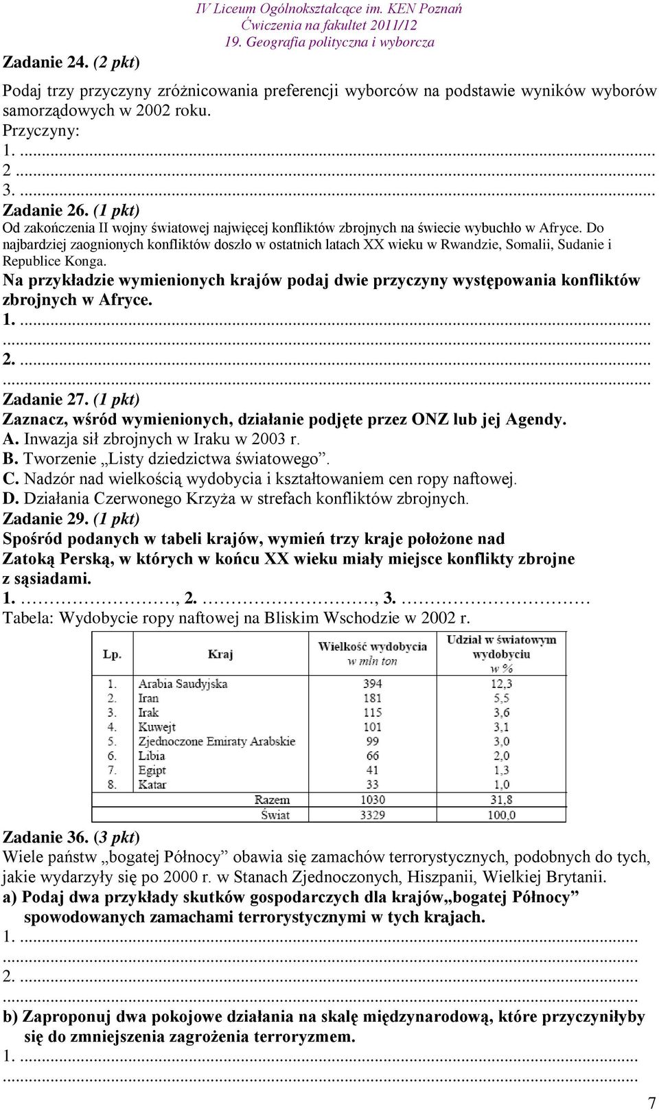 Do najbardziej zaognionych konfliktów doszło w ostatnich latach XX wieku w Rwandzie, Somalii, Sudanie i Republice Konga.