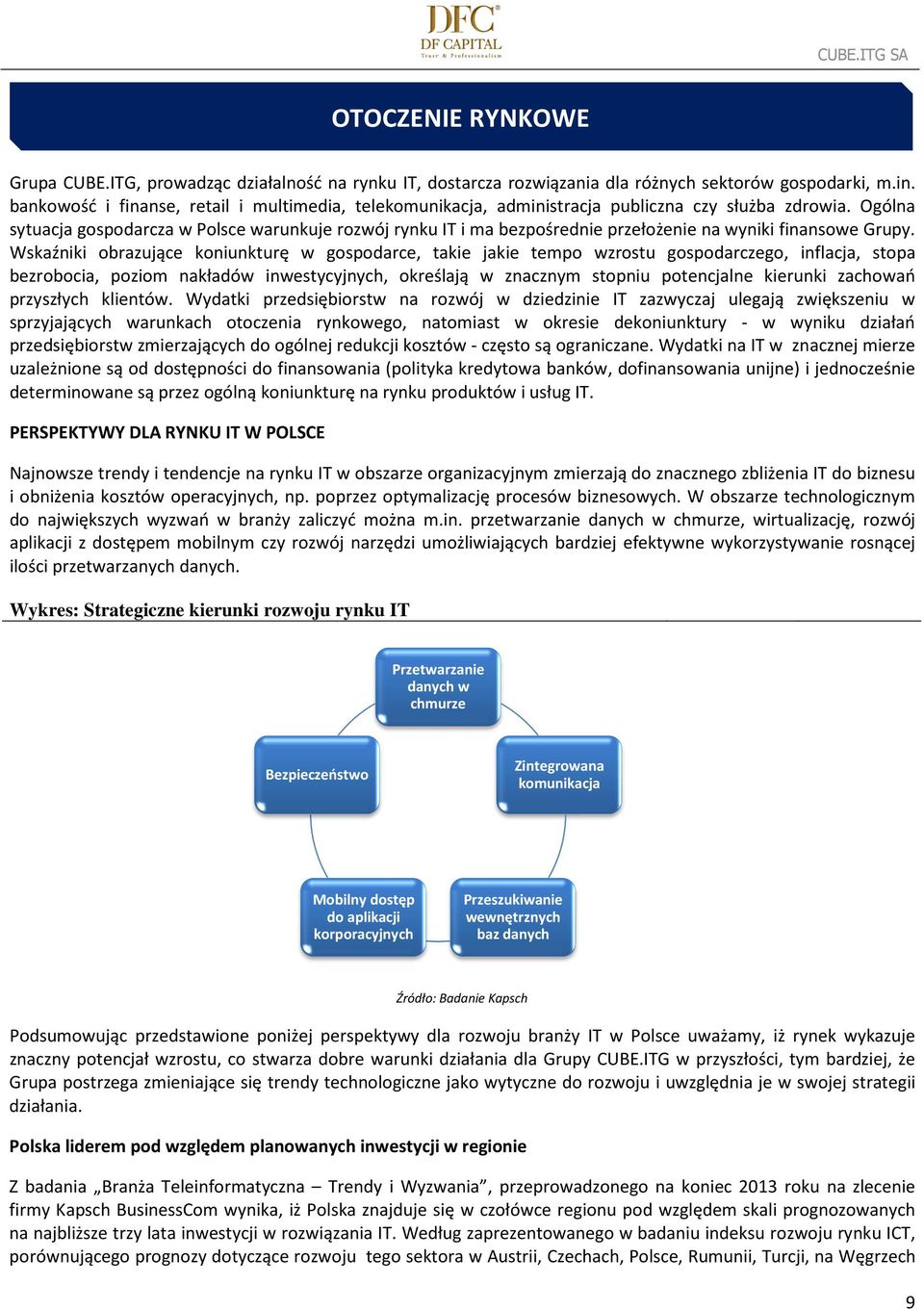 Ogólna sytuacja gospodarcza w Polsce warunkuje rozwój rynku IT i ma bezpośrednie przełożenie na wyniki finansowe Grupy.