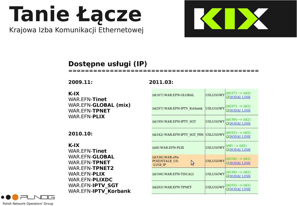 EFN-PLIX 2010.10: K-IX WAR.EFN-Tinet WAR.EFN-GLOBAL WAR.