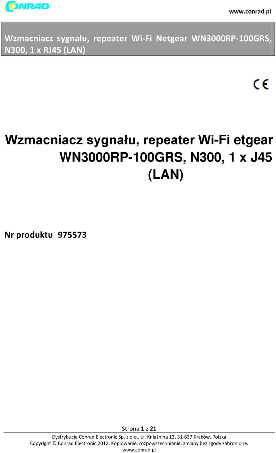 Wzmacniacz sygnału, repeater Wi-Fi etgear