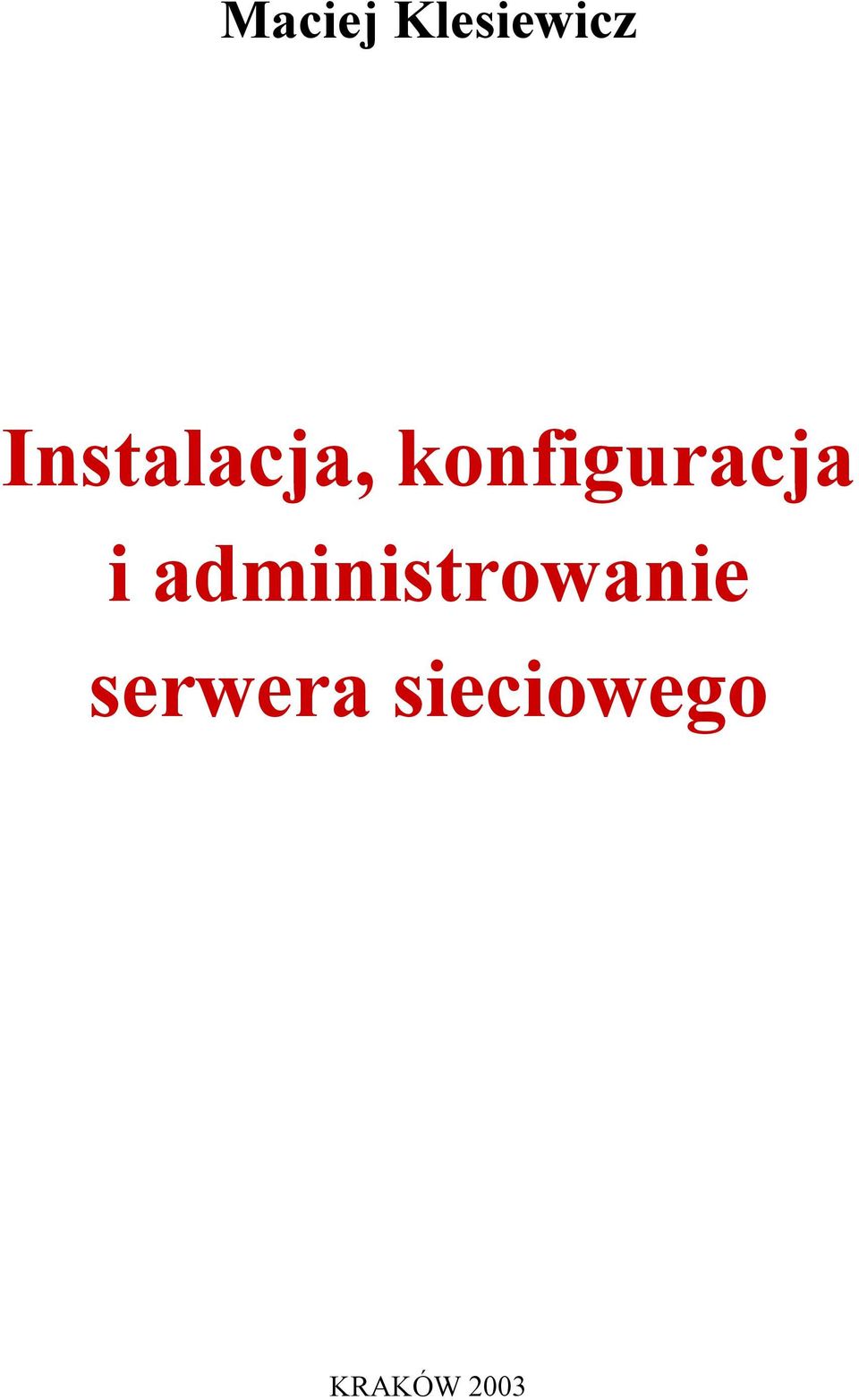 konfiguracja i