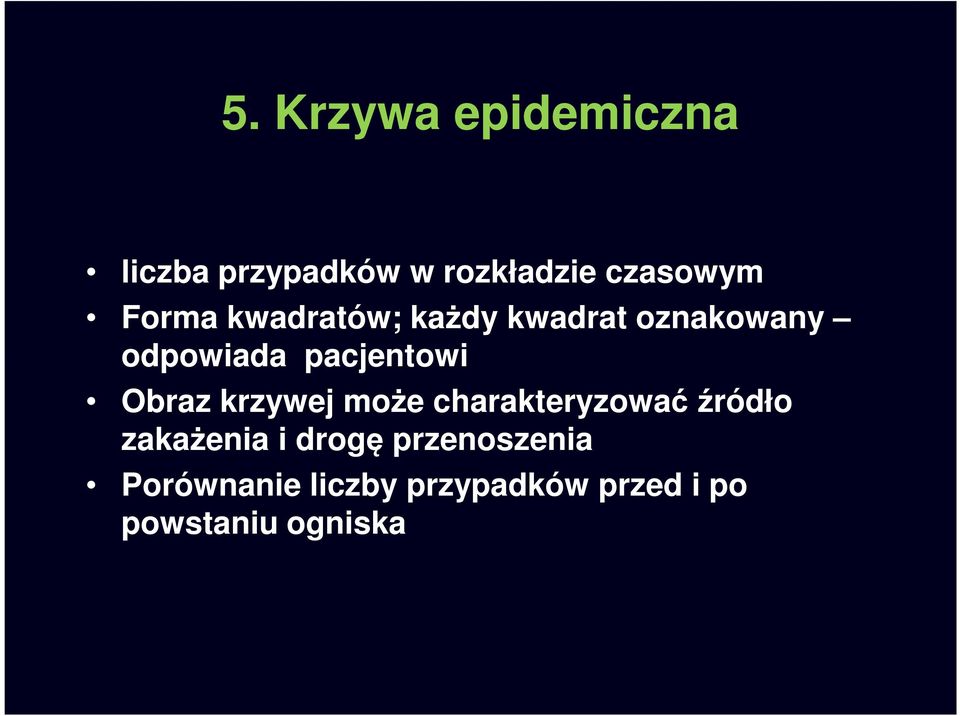 Obraz krzywej może charakteryzować źródło zakażenia i drogę