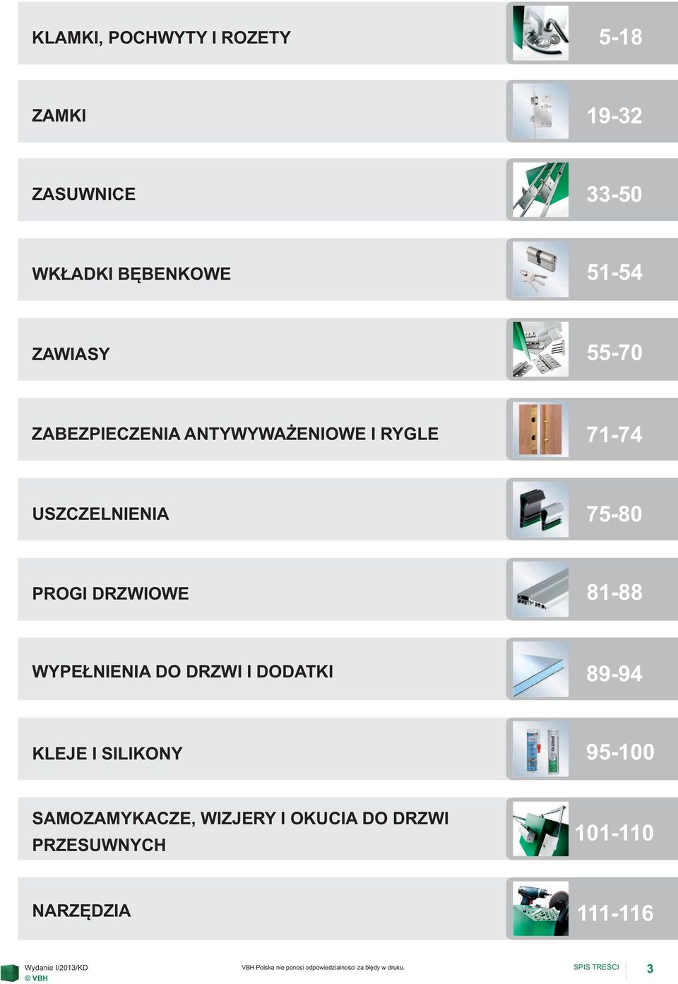 PROGI DRZWIOWE 81-88 WYPE NIENIA DO DRZWI I DODATKI 89-94 KLEJE I SILIKONY 95-100