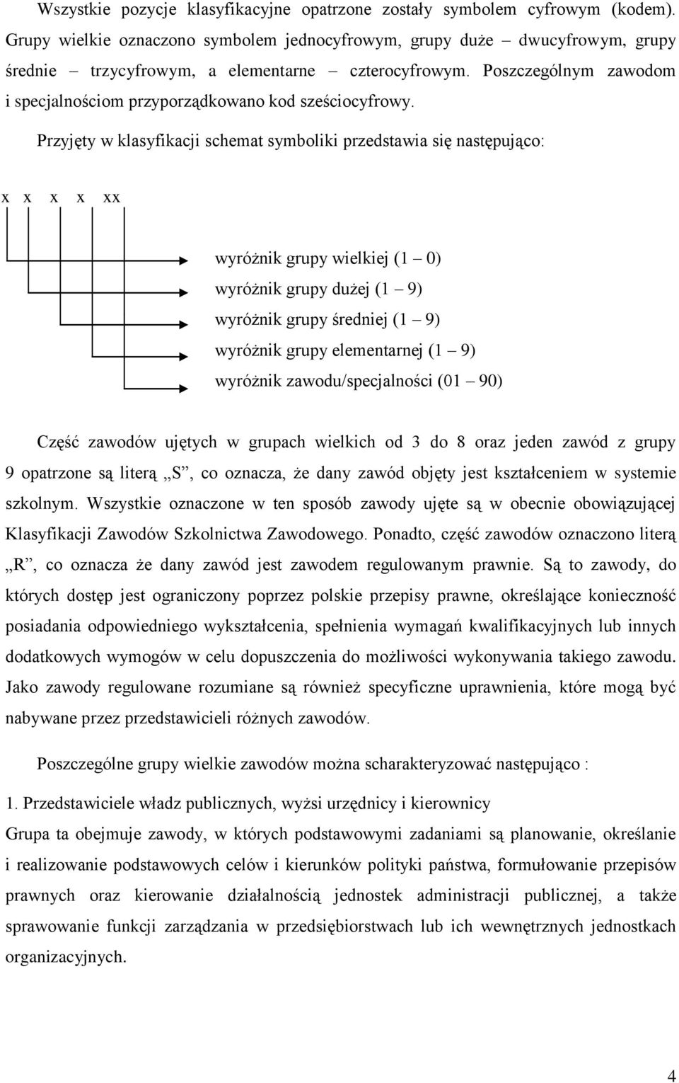 Poszczególnym zawodom i specjalnościom przyporządkowano kod sześciocyfrowy.