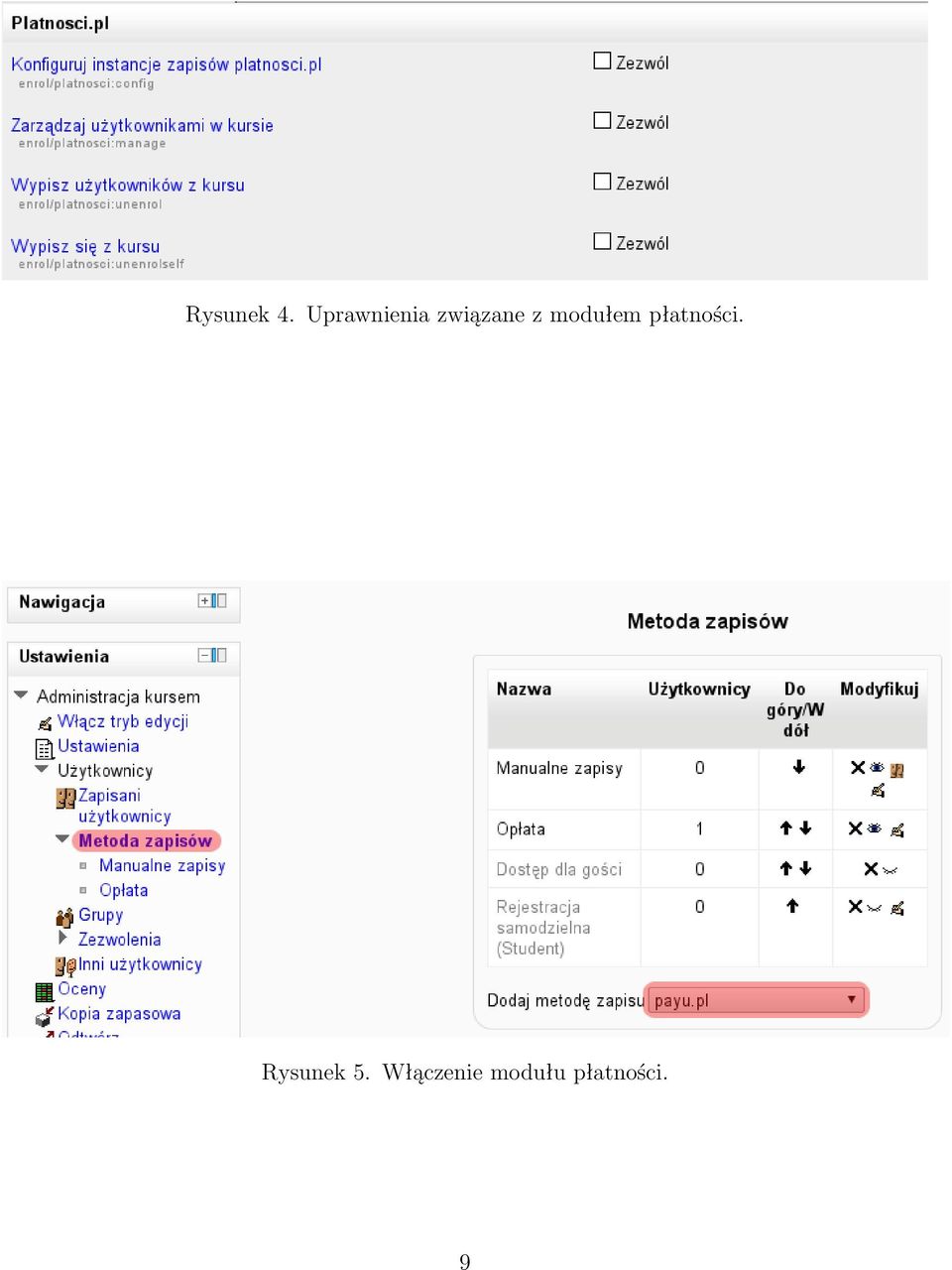 modułem płatności.