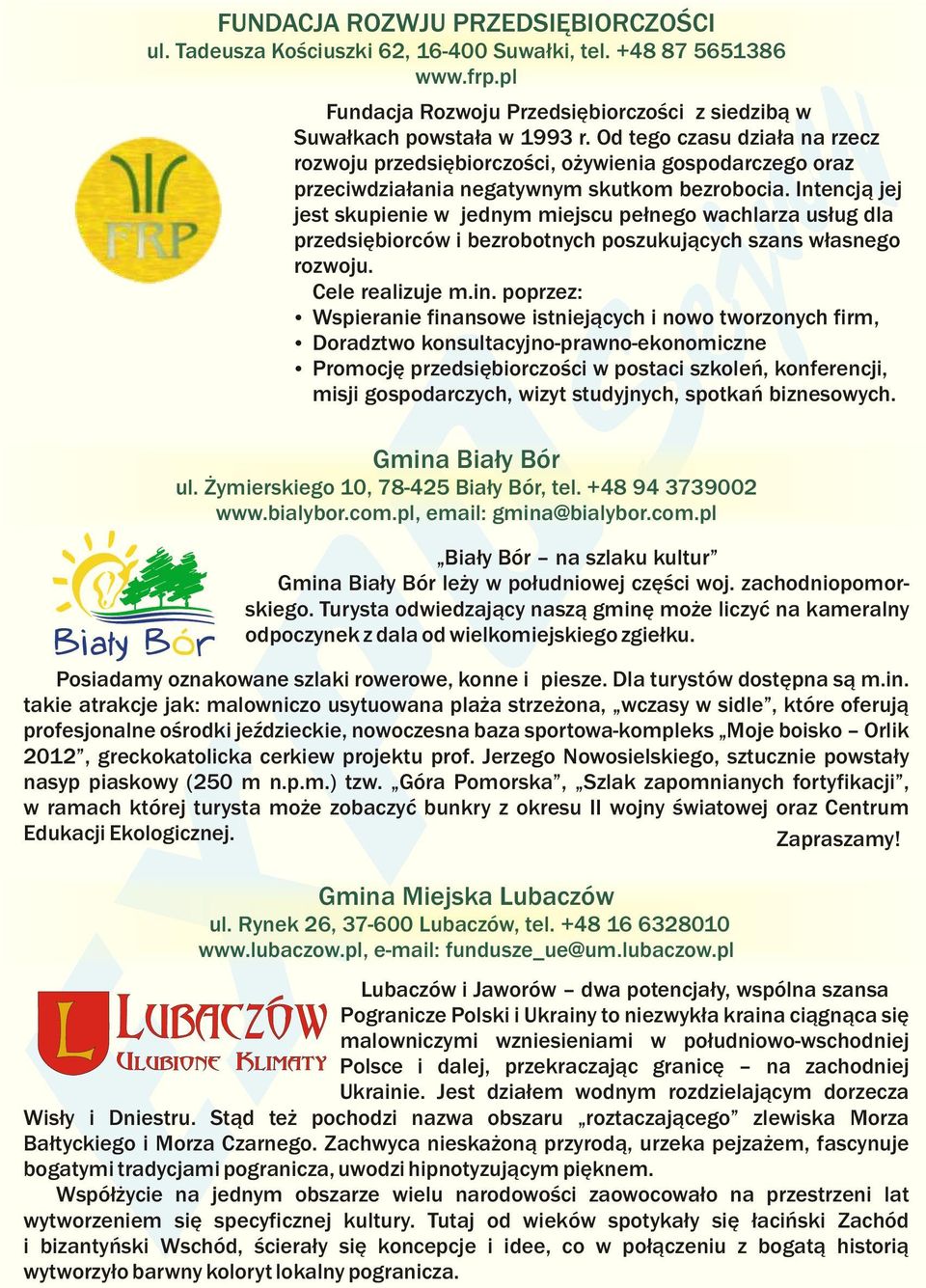 Intencją jej jest skupienie w jednym miejscu pełnego wachlarza usług dla przedsiębiorców i bezrobotnych poszukujących szans własnego rozwoju. Cele realizuje m.in.