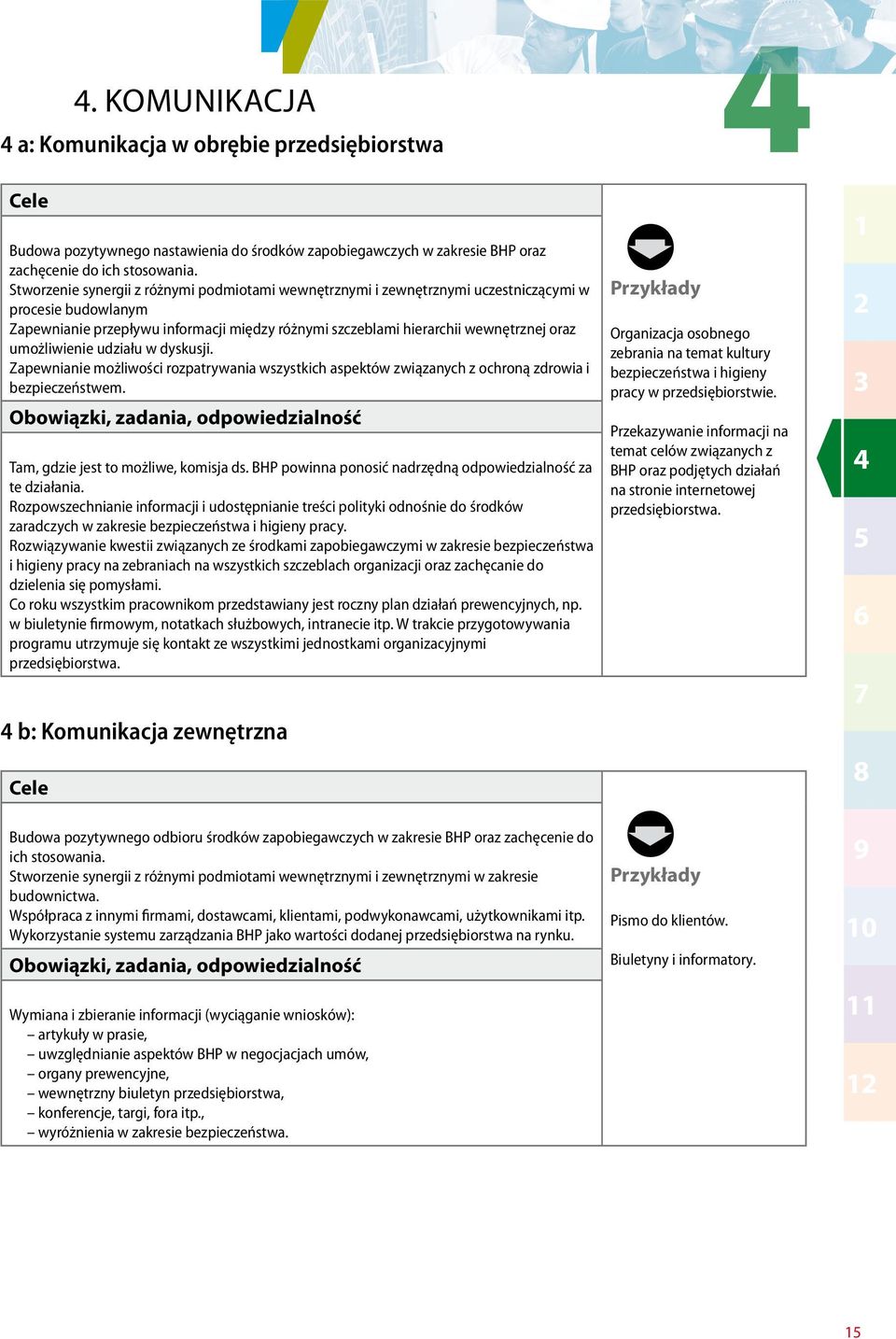 umożliwienie udziału w dyskusji. Zapewnianie możliwości rozpatrywania wszystkich aspektów związanych z ochroną zdrowia i bezpieczeństwem. Tam, gdzie jest to możliwe, komisja ds.