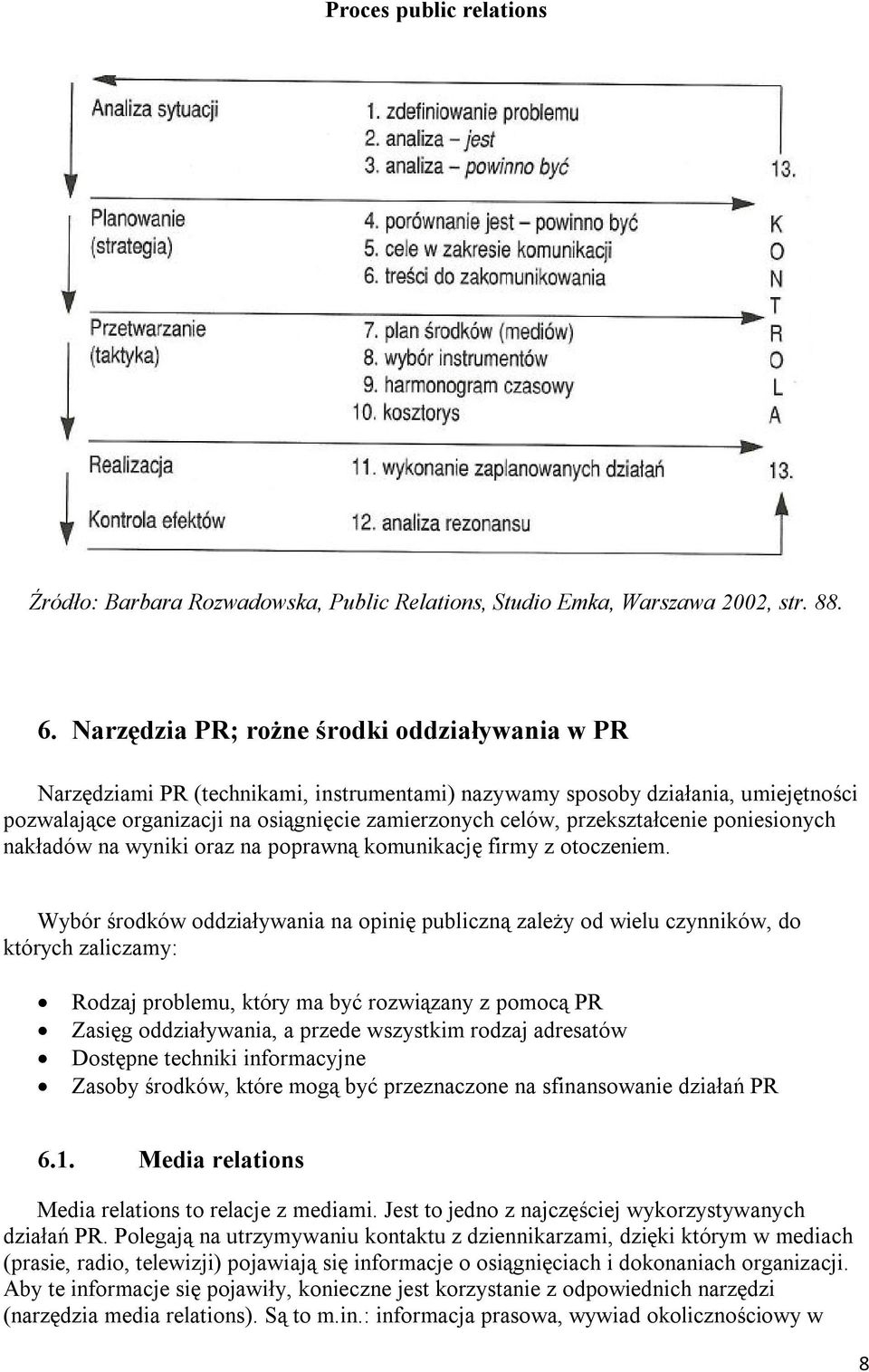 przekształcenie poniesionych nakładów na wyniki oraz na poprawną komunikację firmy z otoczeniem.