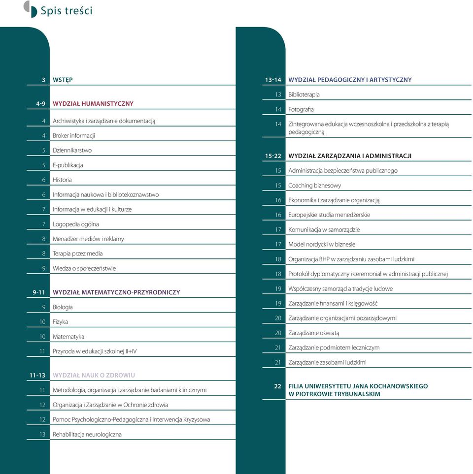 Matematyka 11 Przyroda w edukacji szkolnej II+IV 11-13 WYDZIAŁ NAUK O ZDROWIU 11 Metodologia, organizacja i zarządzanie badaniami klinicznymi 12 Organizacja i Zarządzanie w Ochronie zdrowia 13-14