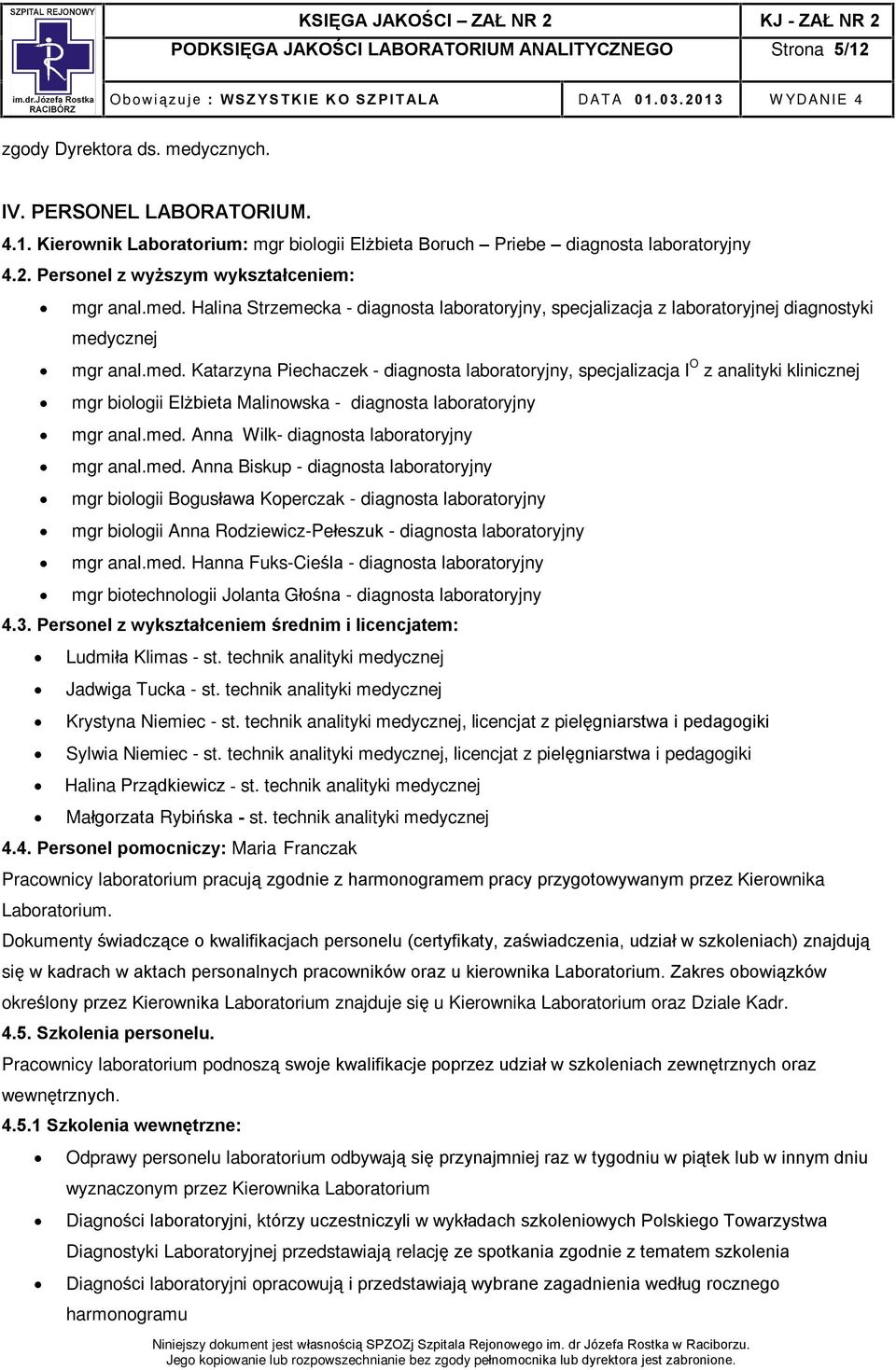 Halina Strzemecka - diagnosta laboratoryjny, specjalizacja z laboratoryjnej diagnostyki medy