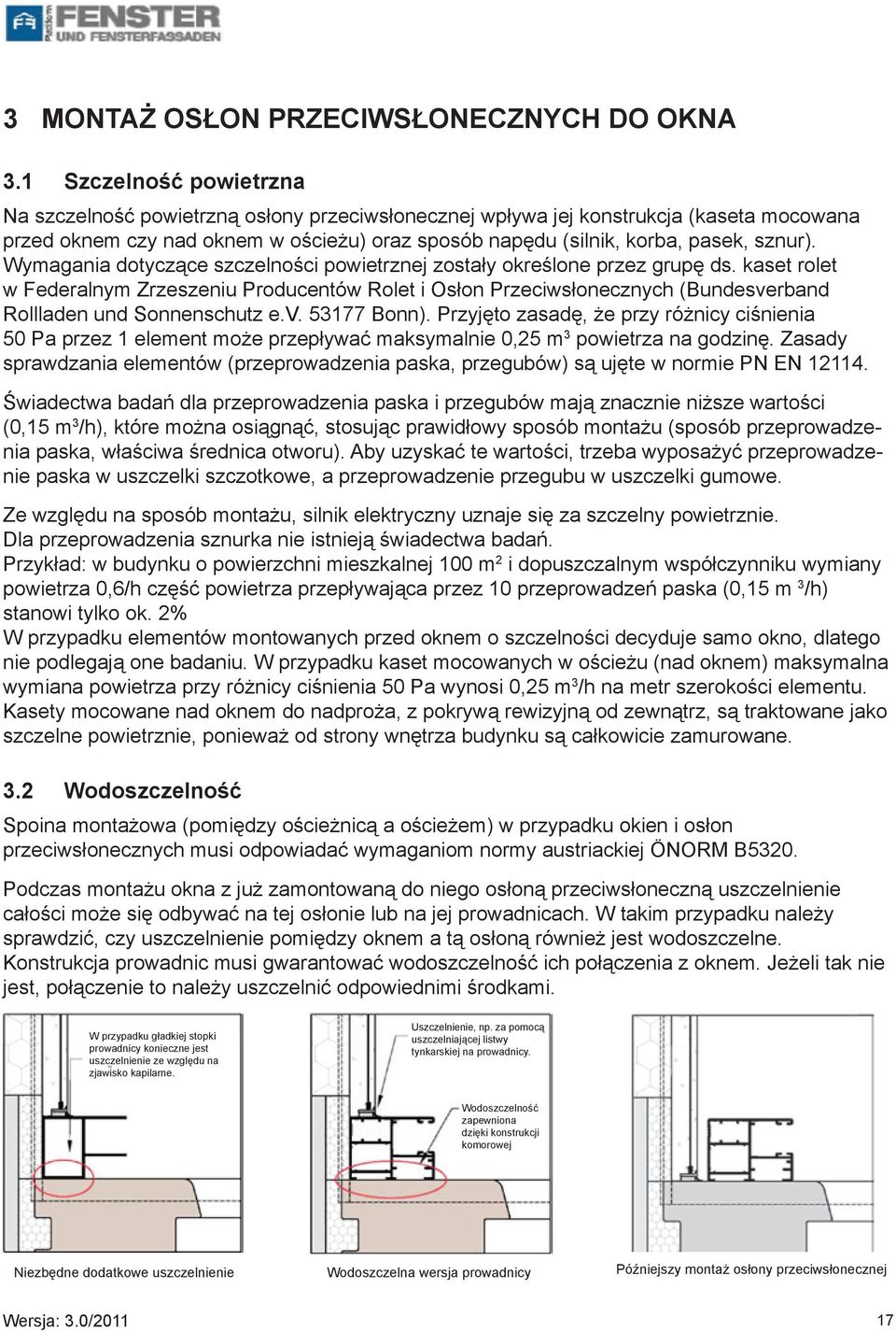 Wymagania dotyczące szczelności powietrznej zostały określone przez grupę ds.