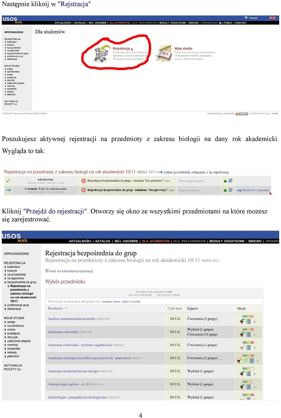 akademicki. Wygląda to tak: Kliknij "Przejdź do rejestracji".