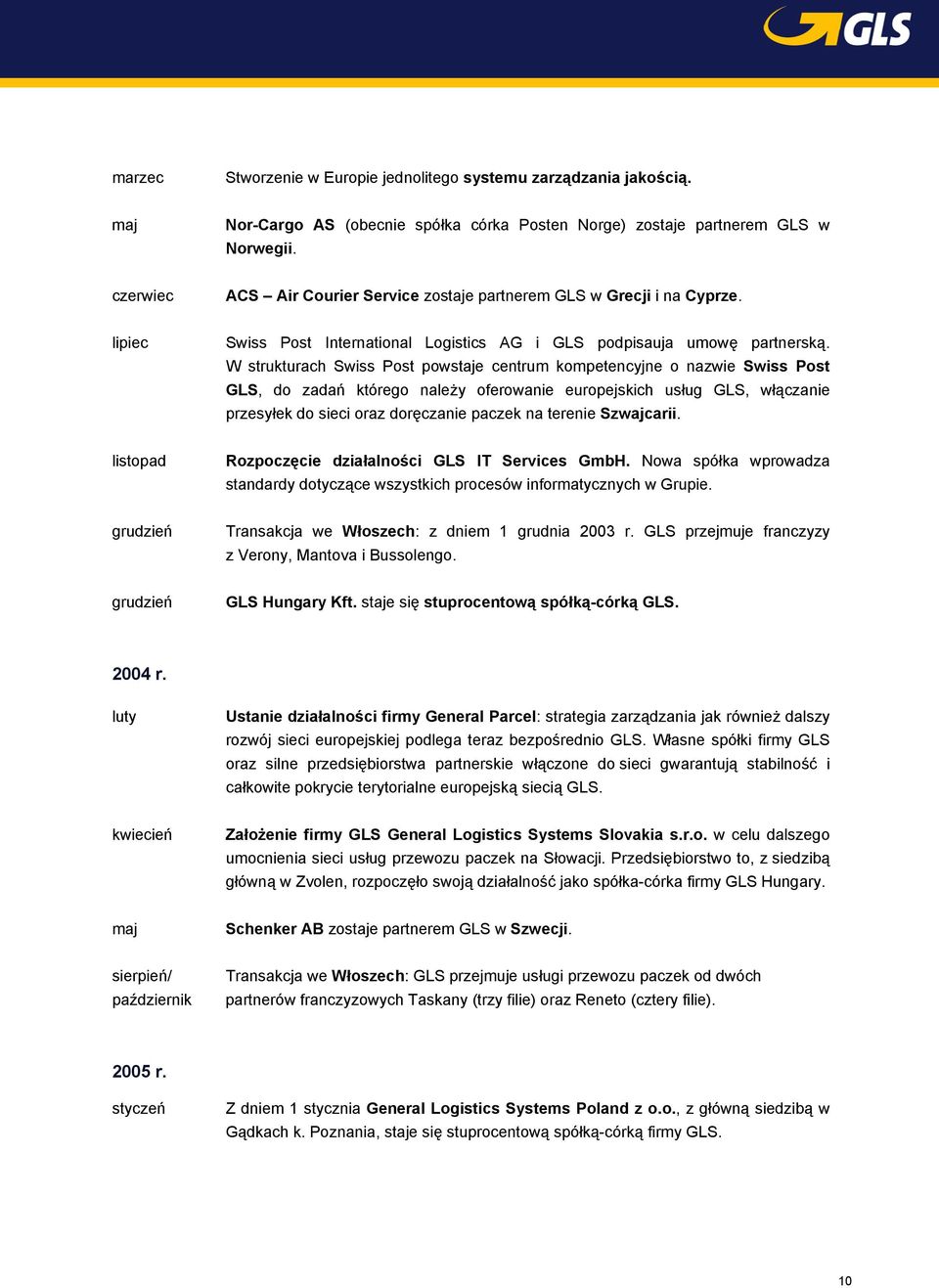 W strukturach Swiss Post powstaje centrum kompetencyjne o nazwie Swiss Post GLS, do zadań którego należy oferowanie europejskich usług GLS, włączanie przesyłek do sieci oraz doręczanie paczek na