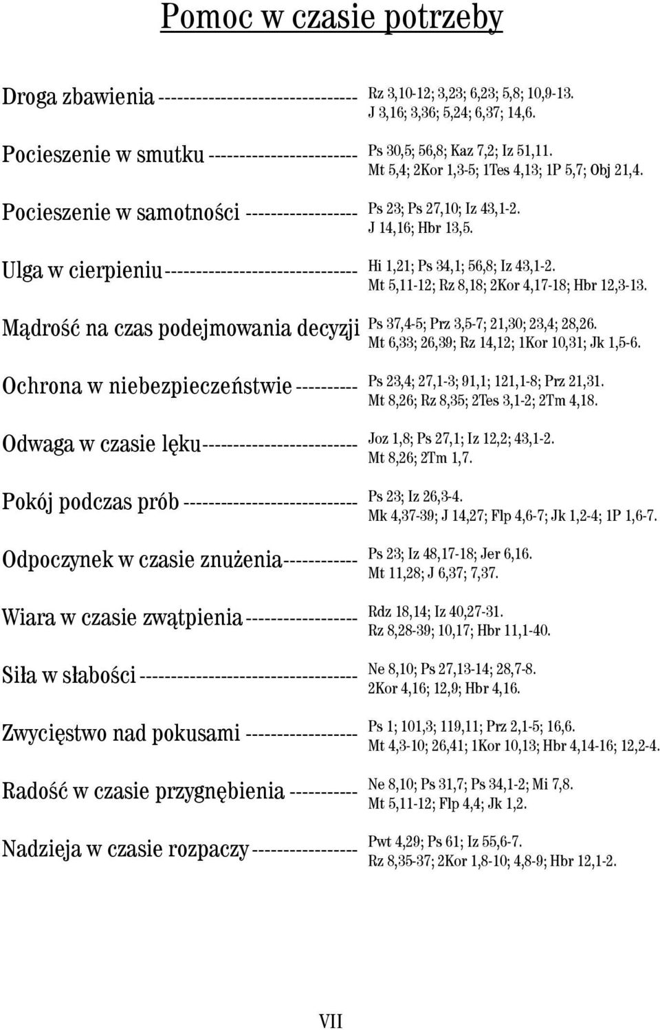 prób----------------------------- Odpoczynek w czasie znużenia------------ Wiara w czasie zwątpienia------------------- Siła w słabości------------------------------------ Zwycięstwo nad