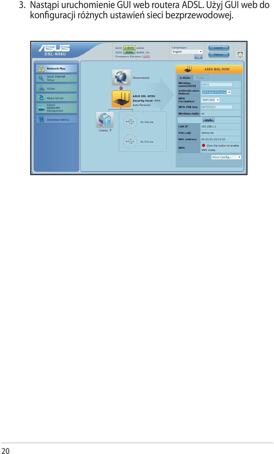 Użyj GUI web do konfiguracji