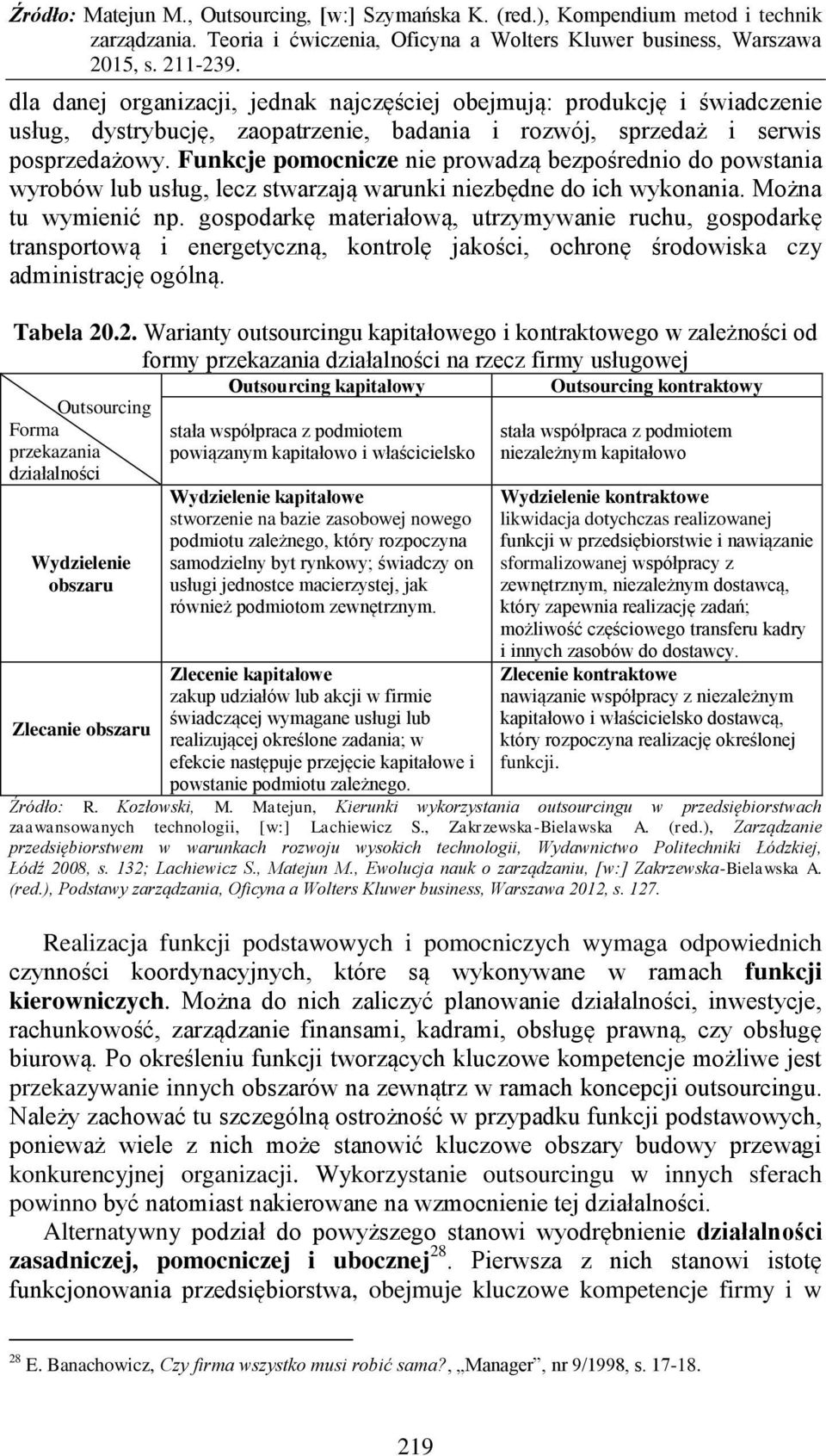 gospodarkę materiałową, utrzymywanie ruchu, gospodarkę transportową i energetyczną, kontrolę jakości, ochronę środowiska czy administrację ogólną. Tabela 20