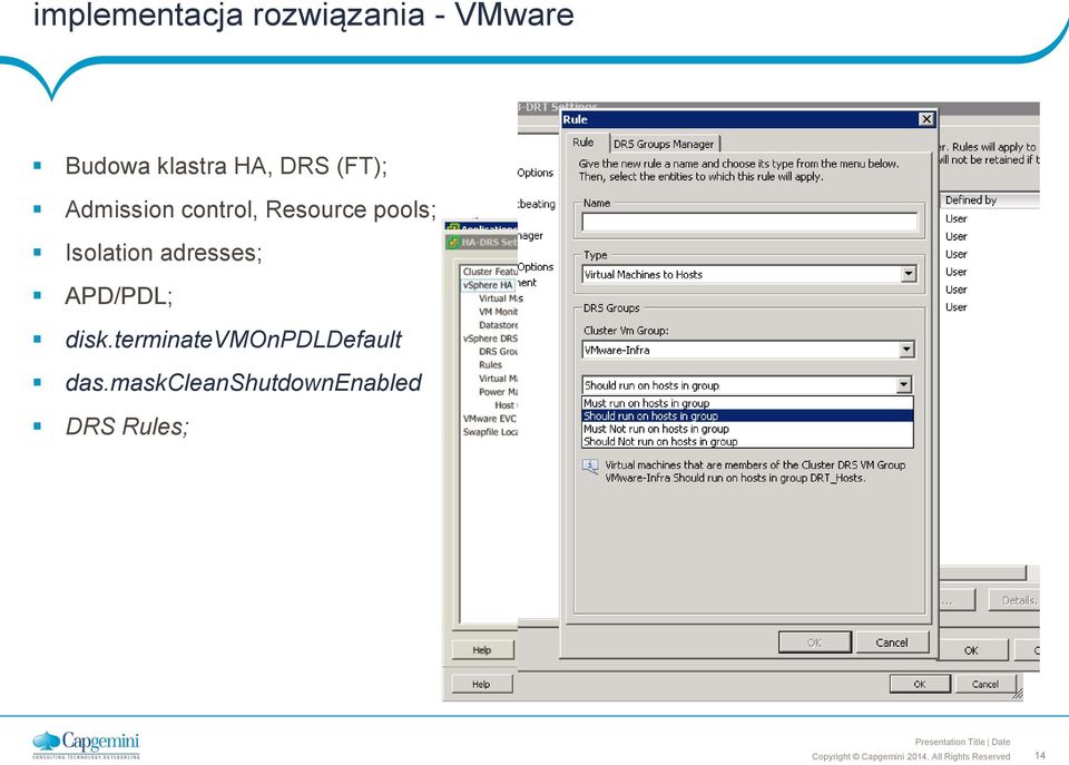 Isolation adresses; APD/PDL; disk.