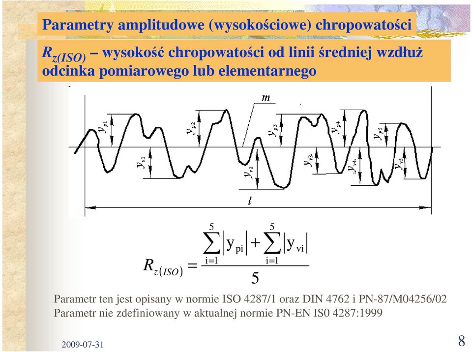 Parametr ten jest opisany w normie ISO 4287/1 oraz DIN 4762 i PN-87/M04256/02