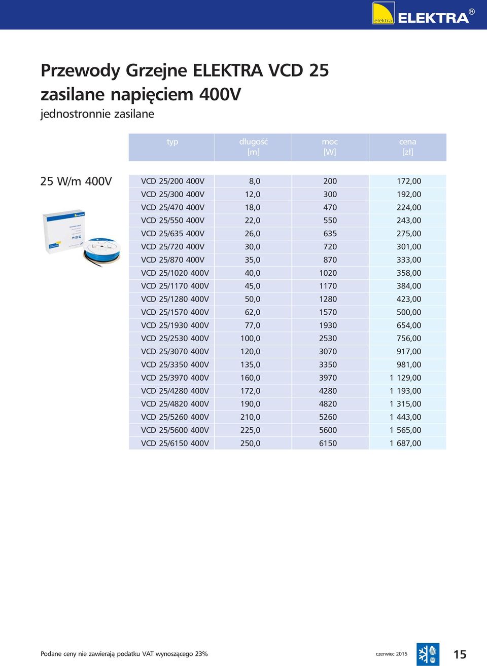 62,0 1570 VCD 25/1930 400V 77,0 1930 VCD 25/2530 400V 100,0 2530 VCD 25/3070 400V 120,0 3070 VCD 25/3350 400V 135,0 3350 VCD 25/3970 400V 160,0 3970 VCD 25/4280 400V 172,0 4280 VCD 25/4820 400V 190,0