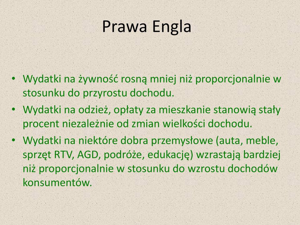 Wydatki na odzież, opłaty za mieszkanie stanowią stały procent niezależnie od zmian