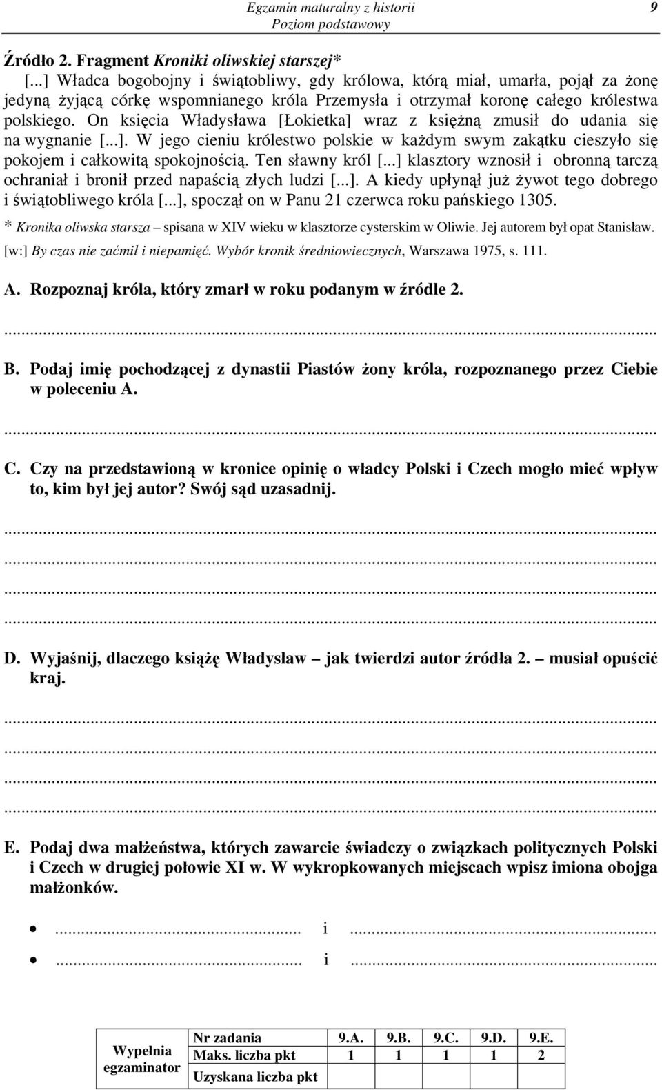 On księcia Władysława [Łokietka] wraz z księżną zmusił do udania się na wygnanie [...]. W jego cieniu królestwo polskie w każdym swym zakątku cieszyło się pokojem i całkowitą spokojnością.