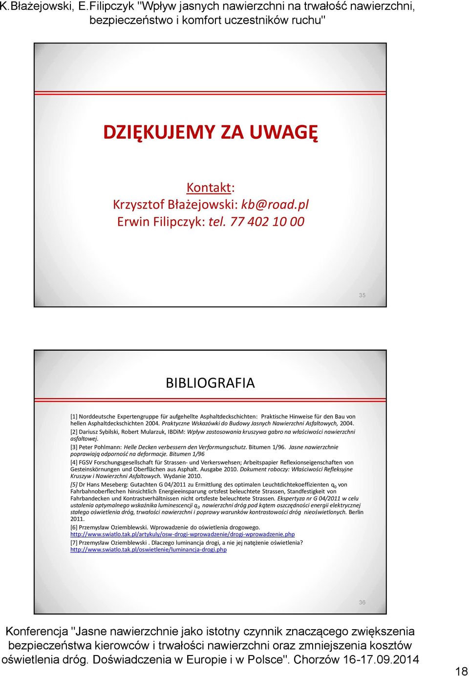 Praktyczne Wskazówki do Budowy Jasnych Nawierzchni Asfaltowych, 2004. [2] Dariusz Sybilski, Robert Mularzuk, IBDiM: Wpływ zastosowania kruszywa gabro na właściwości nawierzchni asfaltowej.