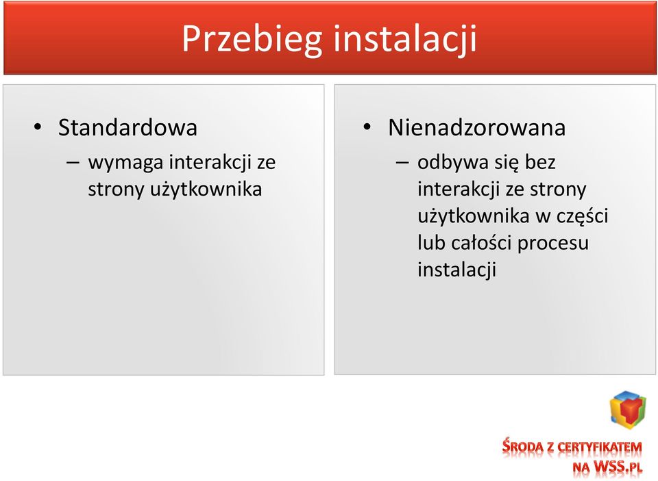 Nienadzorowana odbywa się bez  w części lub