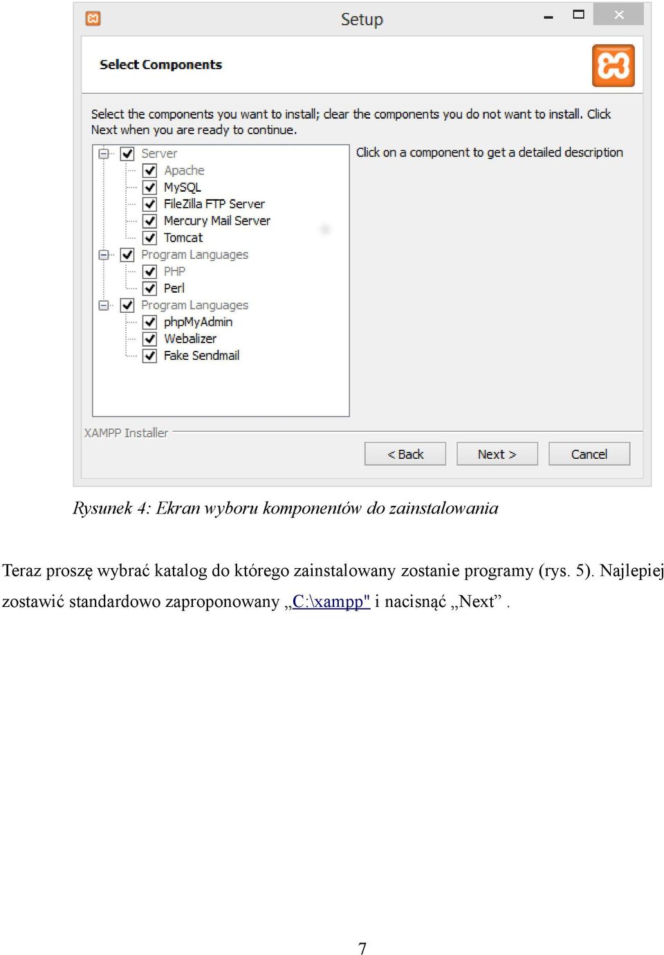 którego zainstalowany zostanie programy (rys. 5).