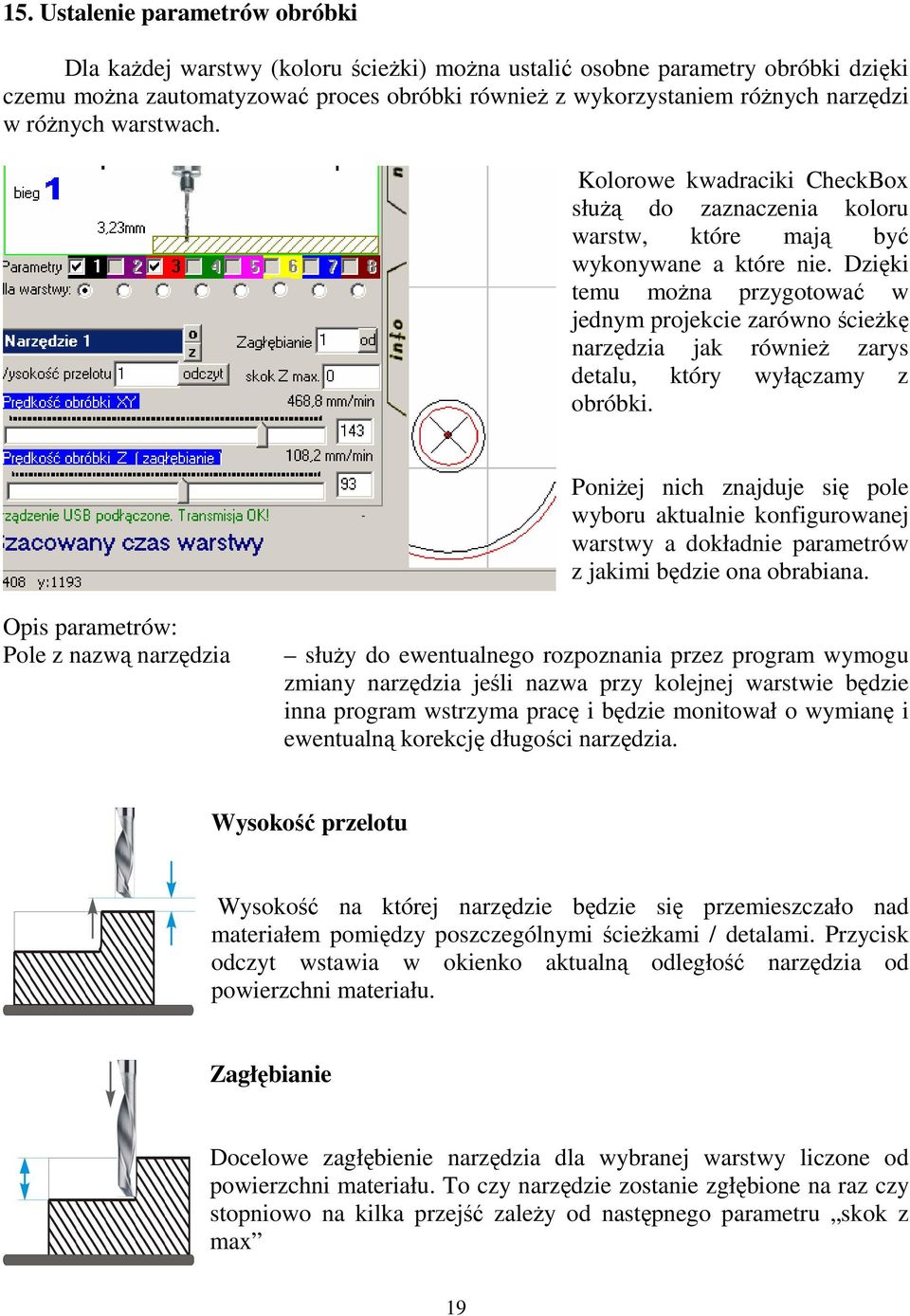 Dzięki temu można przygotować w jednym projekcie zarówno ścieżkę narzędzia jak również zarys detalu, który wyłączamy z obróbki.