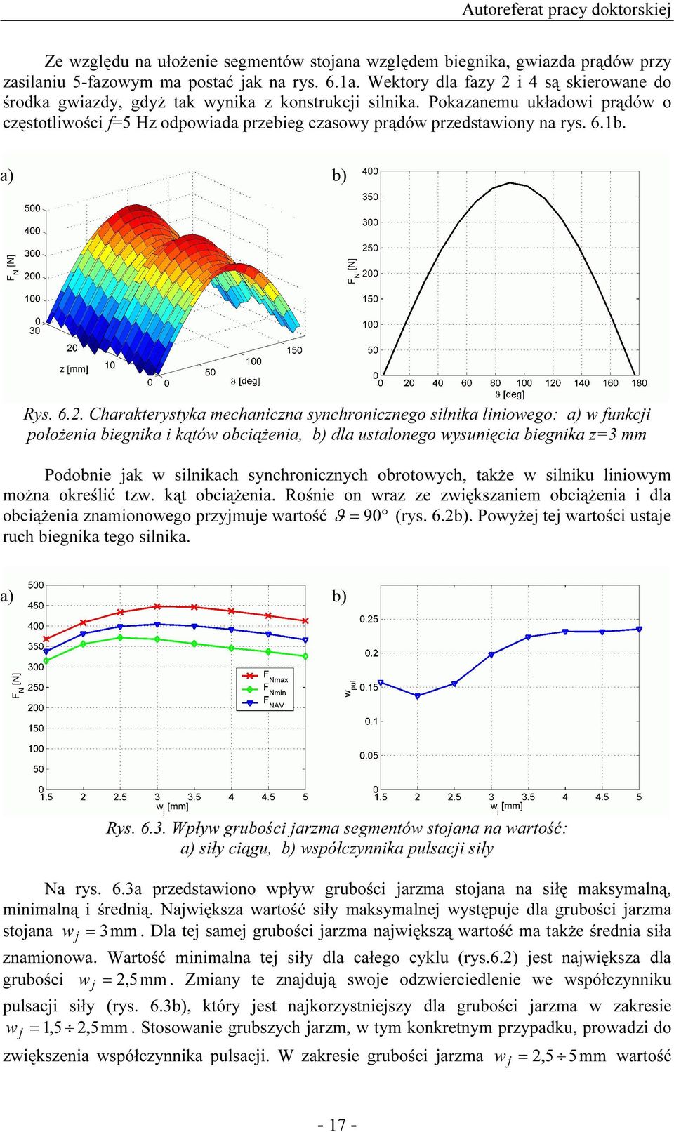 Pokazanemu układowi prądów o częstotliwości f=5 Hz odpowiada przebieg czasowy prądów przedstawiony na rys. 6.1b. a) b) Rys. 6.2.