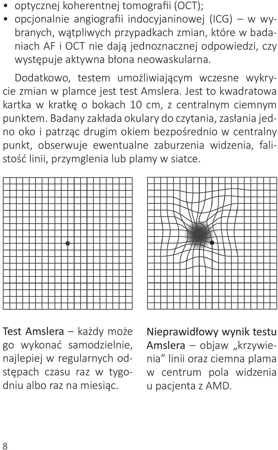 Jest to kwadratowa kartka w kratkę o bokach 10 cm, z centralnym ciemnym punktem.