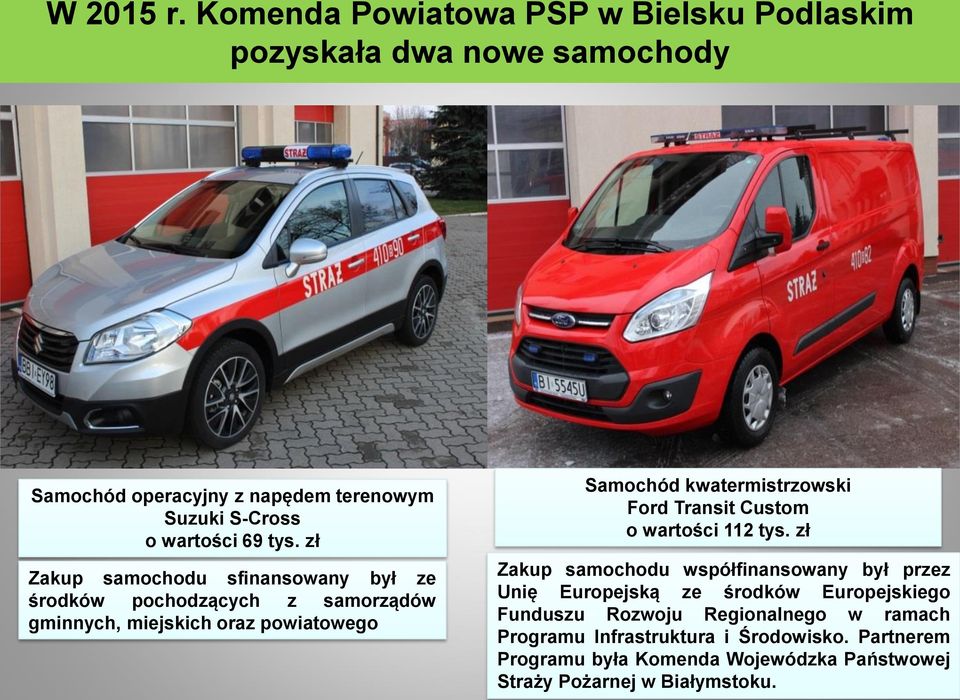 zł Zakup samochodu sfinansowany był ze środków pochodzących z samorządów gminnych, miejskich oraz powiatowego Samochód kwatermistrzowski Ford