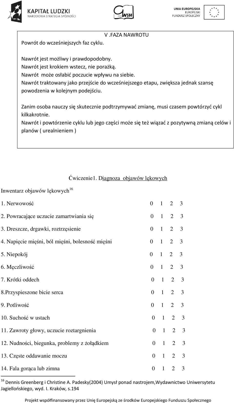 Zanim osoba nauczy się skutecznie podtrzymywać zmianę, musi czasem powtórzyć cykl kilkakrotnie.