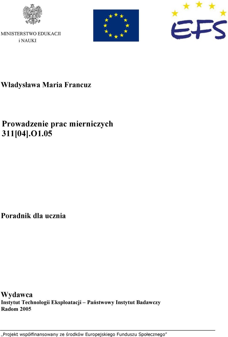 05 Poradnik dla ucznia Wydawca Instytut