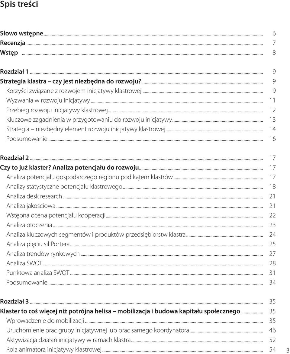 .. 13 Strategia niezbędny element rozwoju inicjatywy klastrowej... 14 Podsumowanie... 16 Rozdział 2... 17 Czy to już klaster? Analiza potencjału do rozwoju.