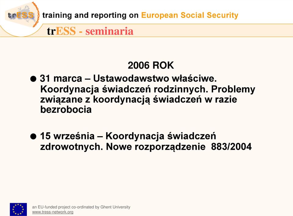 Problemy związane z koordynacją świadczeń w razie bezrobocia 15 września