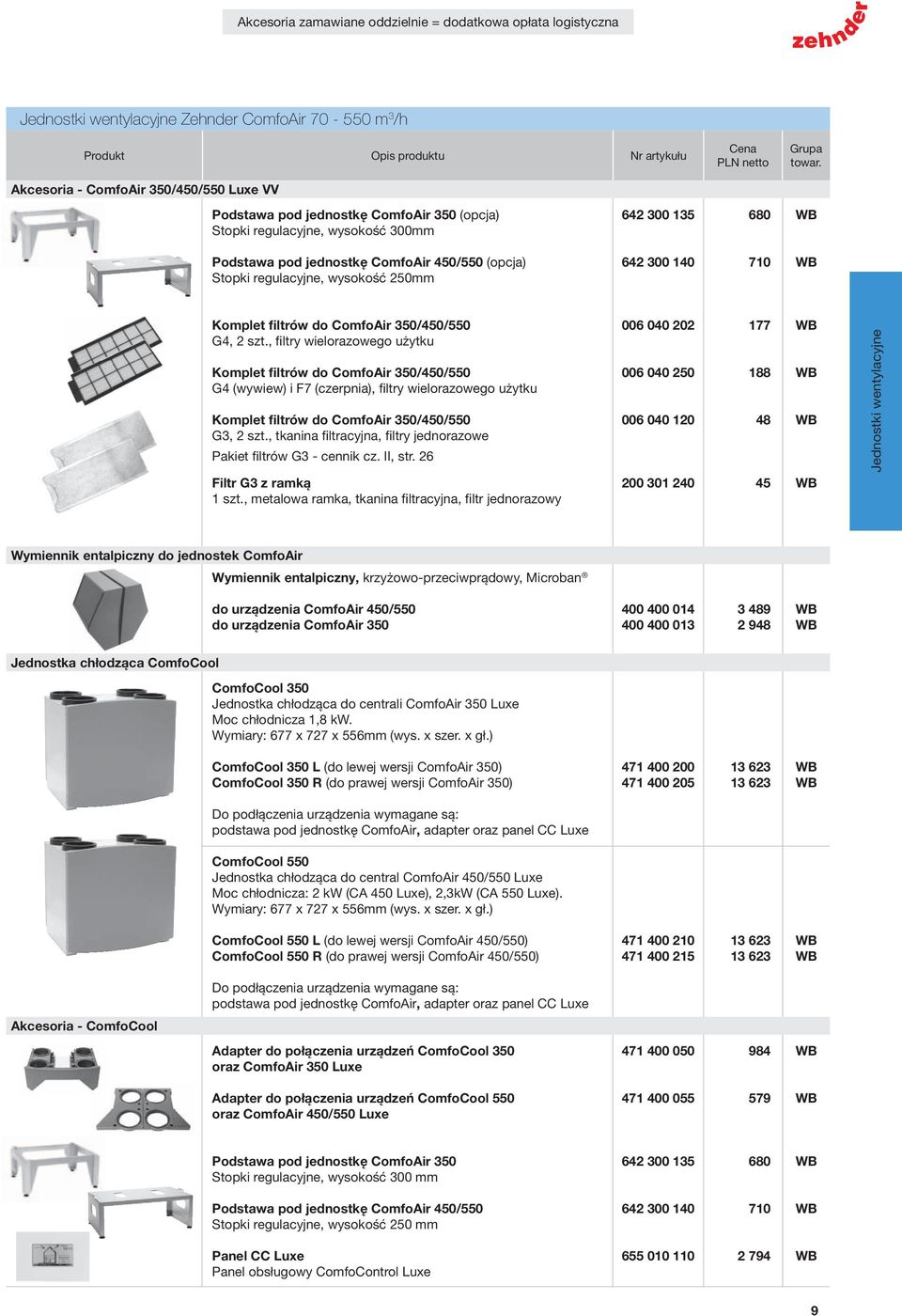 Komplet filtrów do ComfoAir 350/450/550 006 040 202 177 WB G4, 2 szt.