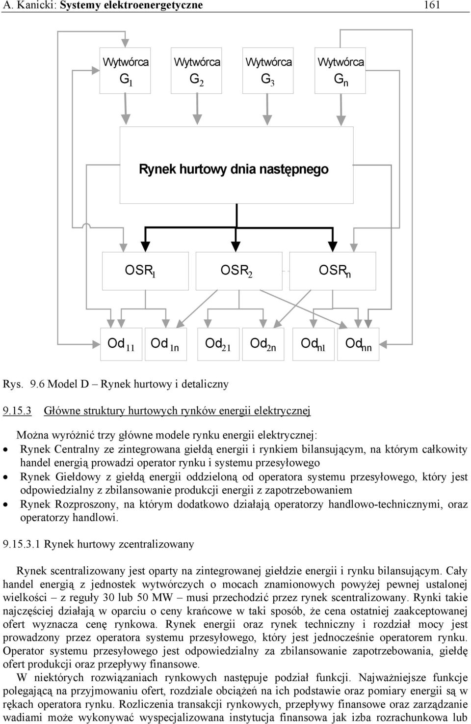 całkowity handel energią prowadzi operator rynku i systemu przesyłowego Rynek Giełdowy z giełdą energii oddzieloną od operatora systemu przesyłowego, który jest odpowiedzialny z zbilansowanie