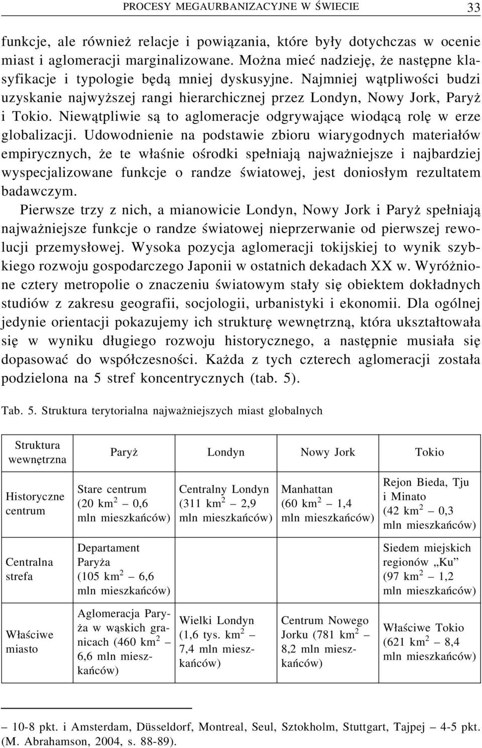 Niewątpliwie są to aglomeracje odgrywające wiodącą rolę w erze globalizacji.