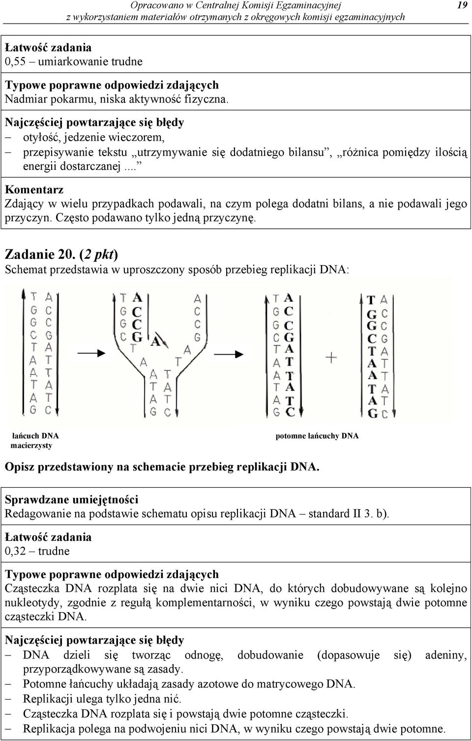 .. Zdający w wielu przypadkach podawali, na czym polega dodatni bilans, a nie podawali jego przyczyn. Często podawano tylko jedną przyczynę. Zadanie 20.