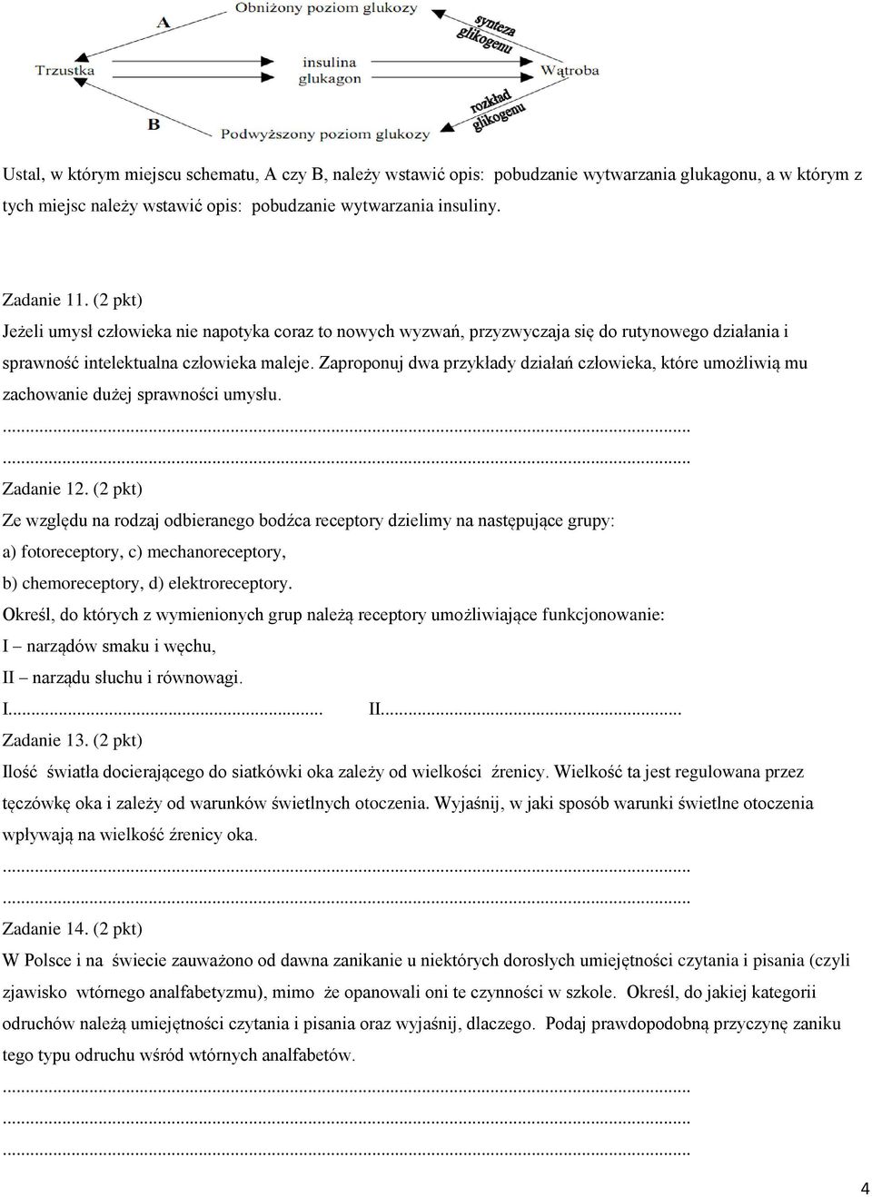 Zaproponuj dwa przykłady działań człowieka, które umożliwią mu zachowanie dużej sprawności umysłu. Zadanie 12.