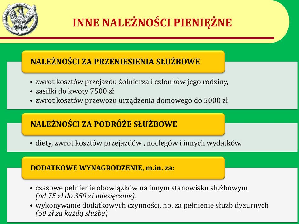 kosztów przejazdów, noclegów i inn