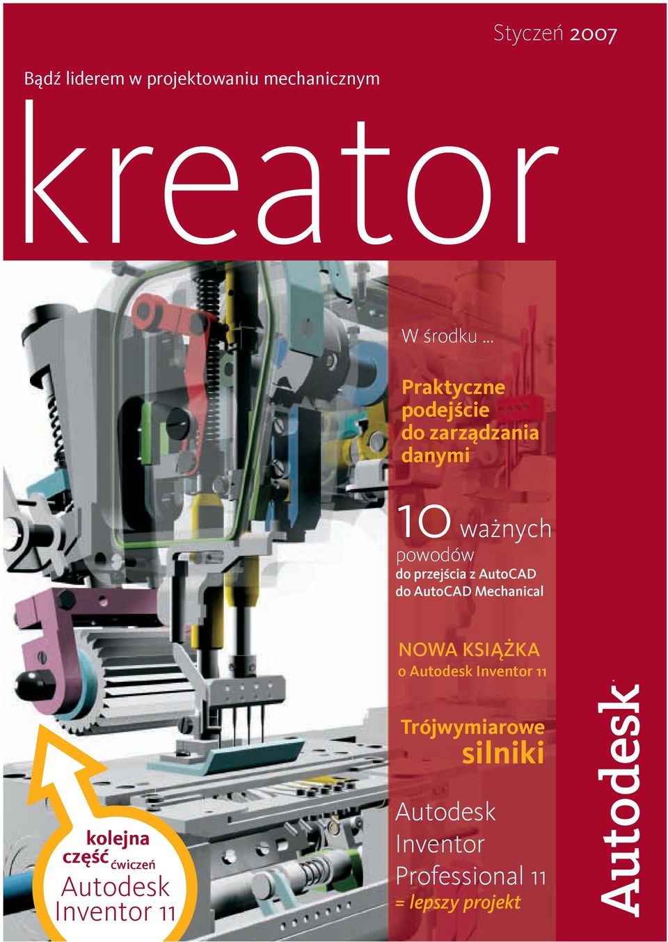 AutoCAD do AutoCAD Mechanical NOWA KSIĄŻKA o Autodesk Inventor 11 Trójwymiarowe