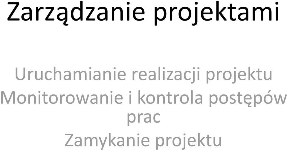 projektu Monitorowanie i