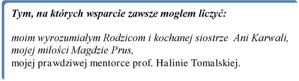 Ani Karwali, mojej miłości Magdzie Prus, mojej