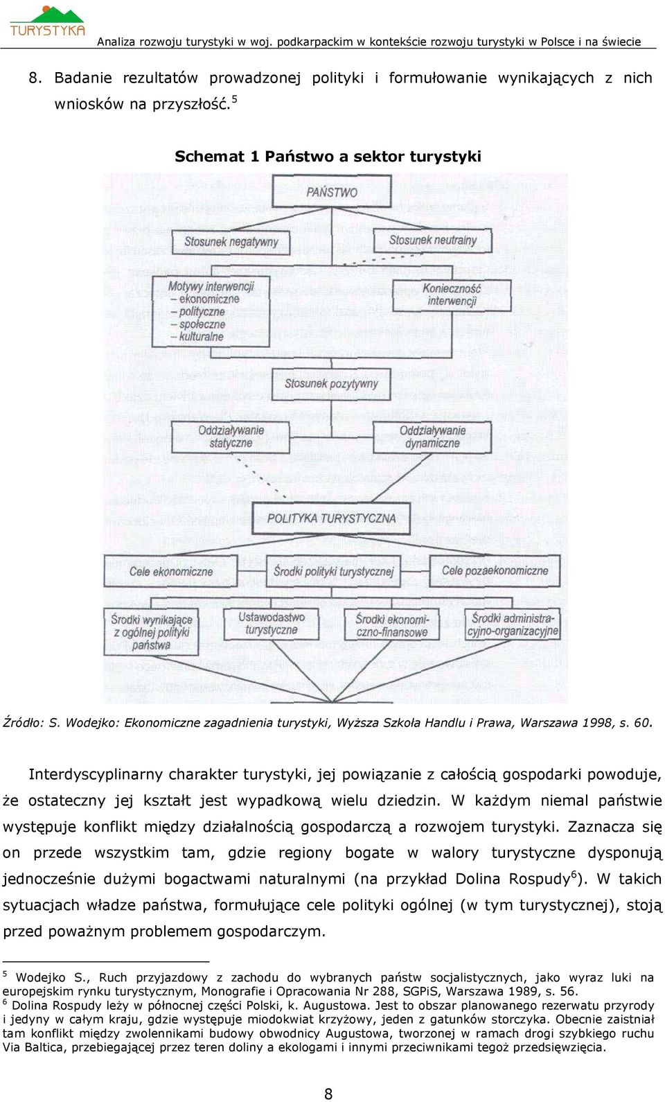 Interdyscyplinarny charakter turystyki, jej powiązanie z całością gospodarki powoduje, że ostateczny jej kształt jest wypadkową wielu dziedzin.