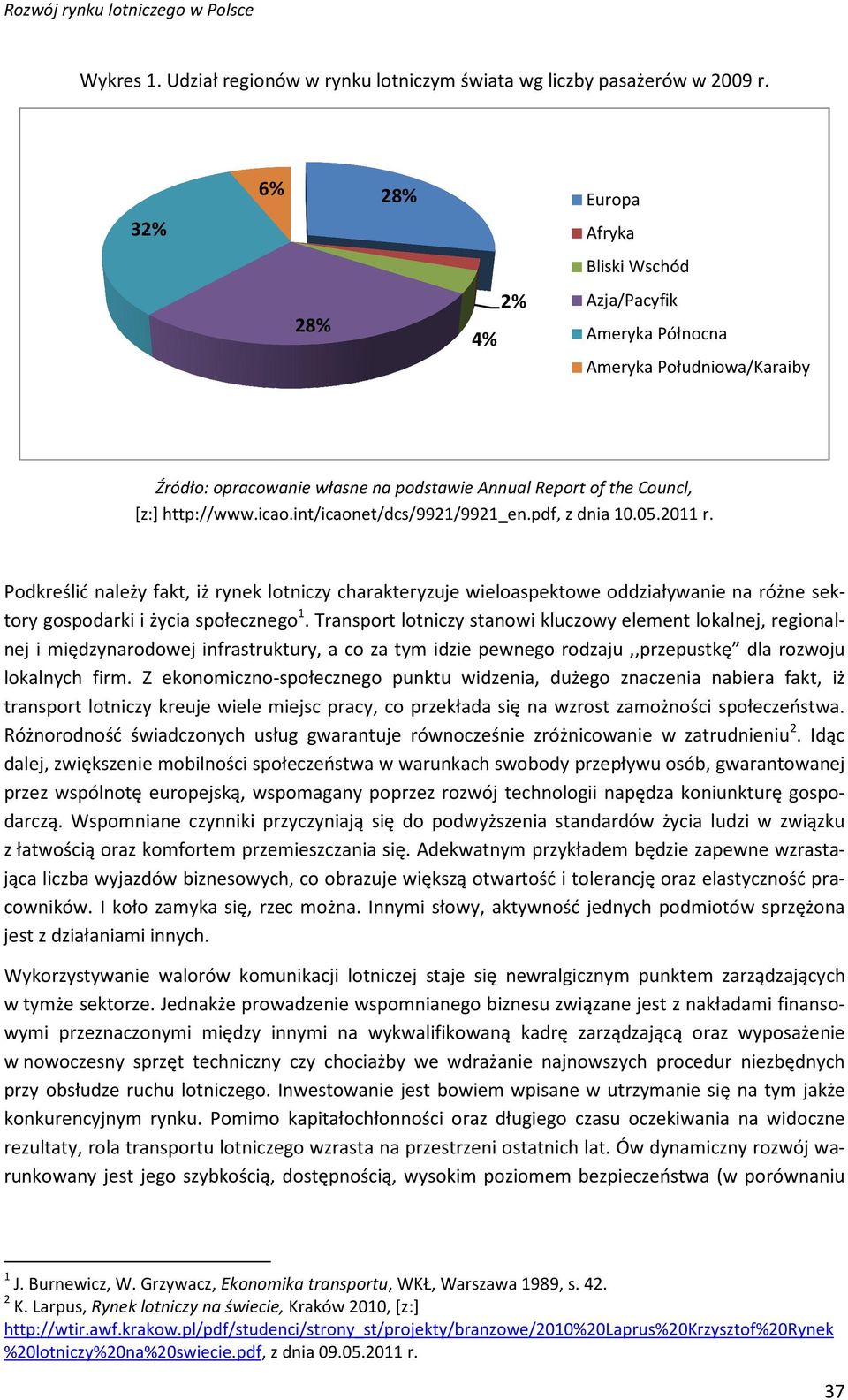 int/icaonet/dcs/9921/9921_en.pdf, z dnia 10.05.2011 r. Podkreślić należy fakt, iż rynek lotniczy charakteryzuje wieloaspektowe oddziaływanie na różne sek- tory gospodarki i życia społecznego 1.