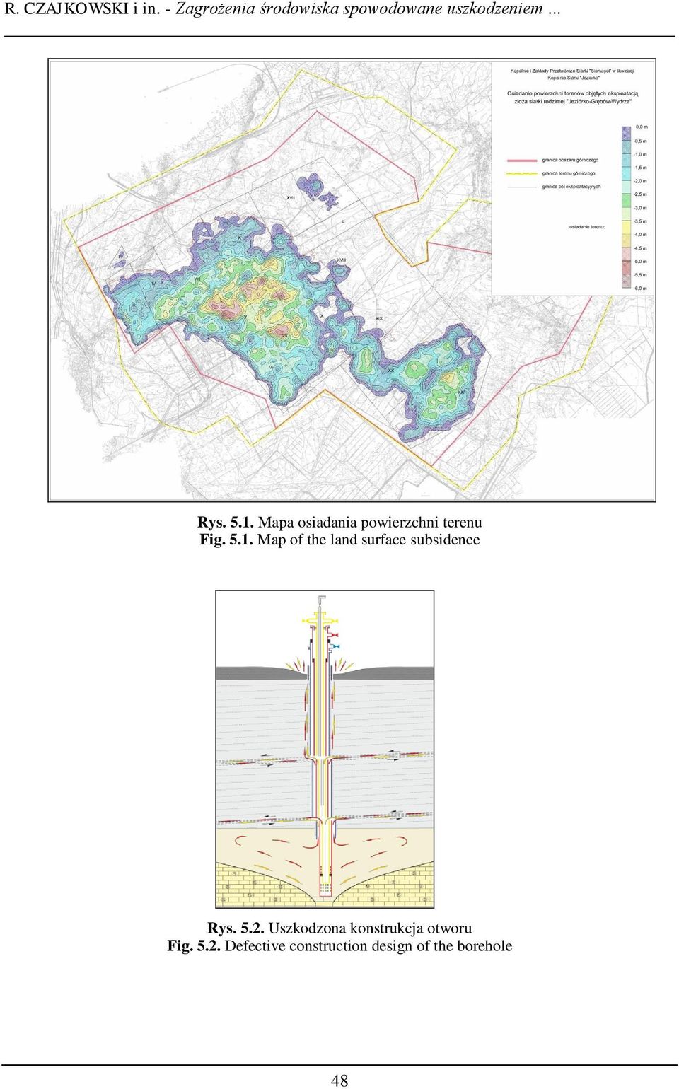 Mapa osiadania powierzchni terenu Fig. 5.1.