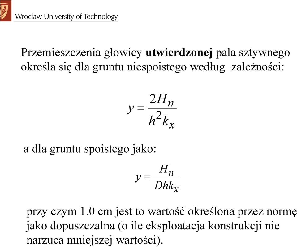 jako: y = Hn Dhk rzy czym 1.